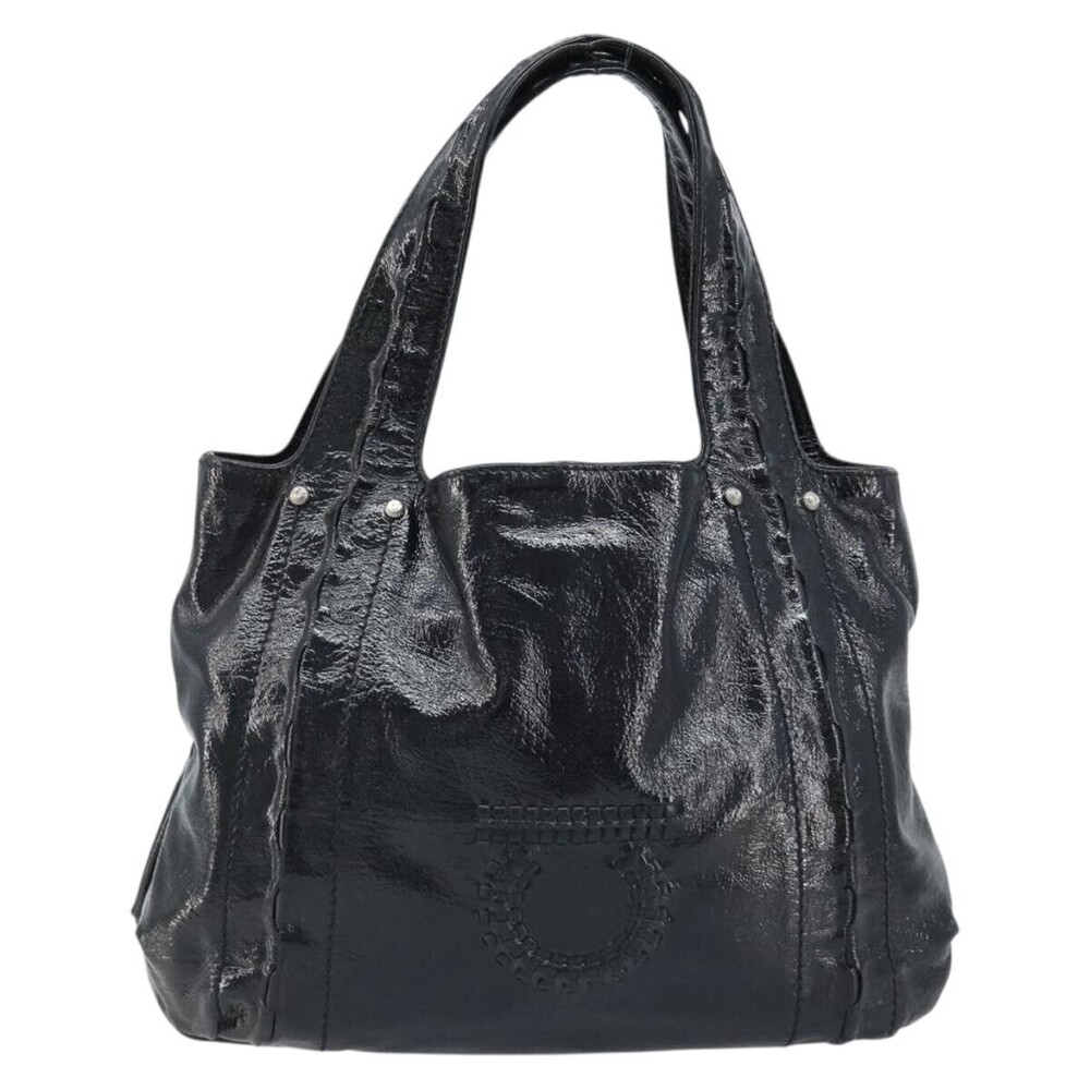 Salvatore Ferragamo Gancini Handle Tote Leather Large
